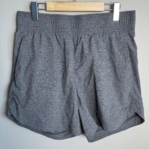 Tuff Athletics Elastic Waist Nylon Blend High-Rise Running Shorts Gray Size‎ M